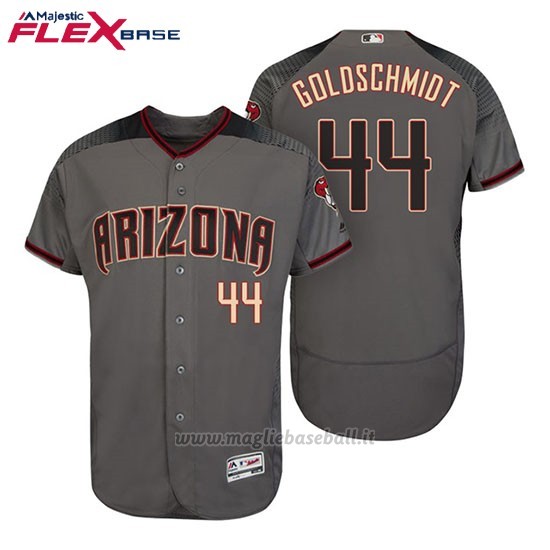 Maglia Baseball Uomo Arizona Diamondbacks 44 Paul Goldschmidt Grey Rosso 2017 Flex Base